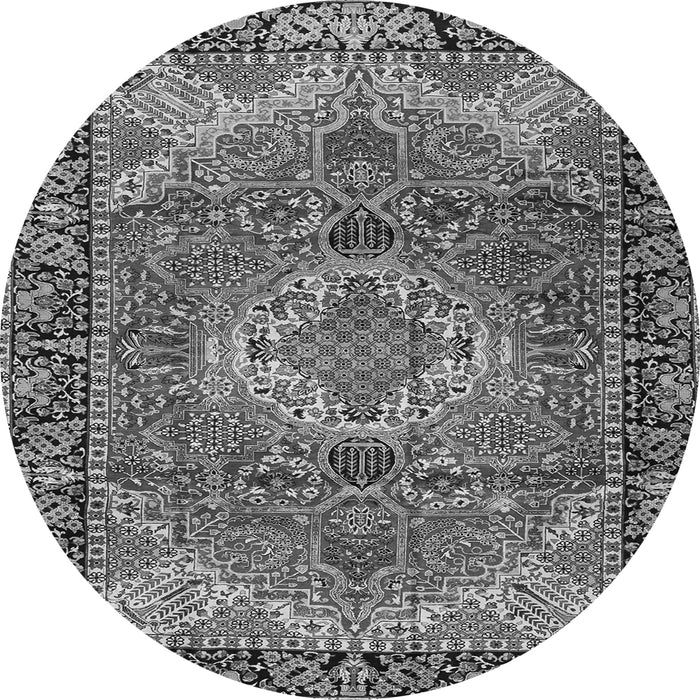 Square Medallion Gray Traditional Rug, tr2570gry