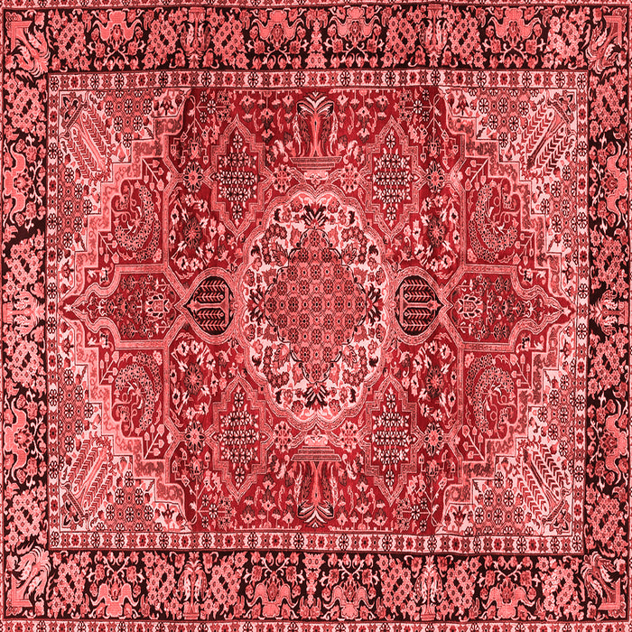 Machine Washable Medallion Red Traditional Rug, wshtr2570red