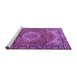 Sideview of Machine Washable Medallion Purple Traditional Area Rugs, wshtr2570pur