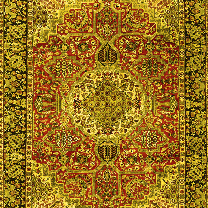 Medallion Yellow Traditional Rug, tr2570yw