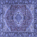 Square Medallion Blue Traditional Rug, tr2570blu