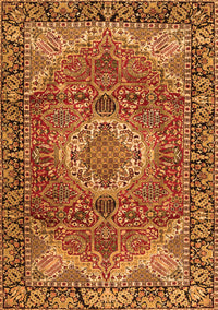 Medallion Orange Traditional Rug, tr2570org