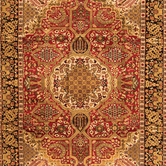 Medallion Orange Traditional Rug, tr2570org