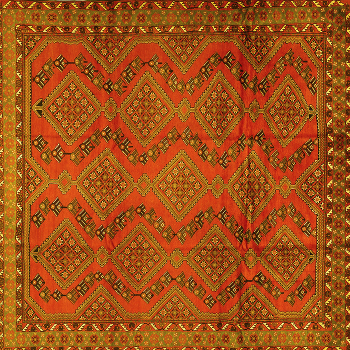 Square Persian Yellow Traditional Rug, tr2571yw