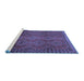 Sideview of Machine Washable Persian Blue Traditional Rug, wshtr2571blu