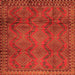 Round Machine Washable Persian Orange Traditional Area Rugs, wshtr2571org