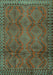 Machine Washable Persian Turquoise Traditional Area Rugs, wshtr2571turq