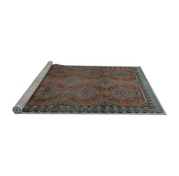 Sideview of Machine Washable Persian Light Blue Traditional Rug, wshtr2571lblu