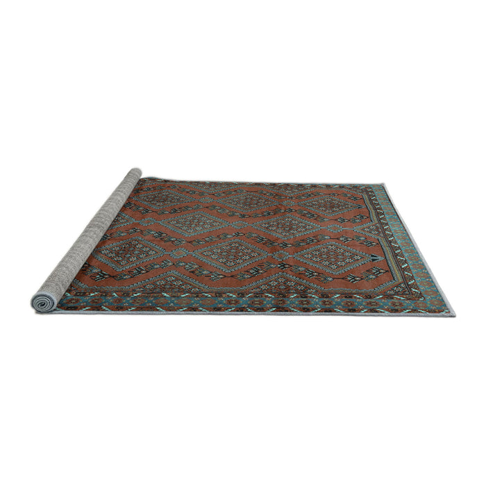 Sideview of Machine Washable Persian Light Blue Traditional Rug, wshtr2571lblu