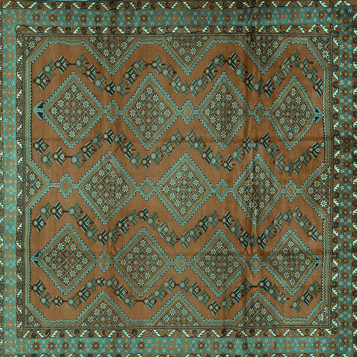 Square Persian Turquoise Traditional Rug, tr2571turq