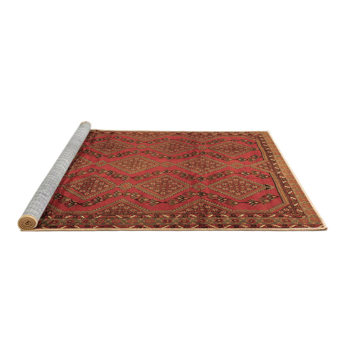 Sideview of Machine Washable Persian Brown Traditional Rug, wshtr2571brn