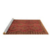 Sideview of Machine Washable Persian Brown Traditional Rug, wshtr2571brn