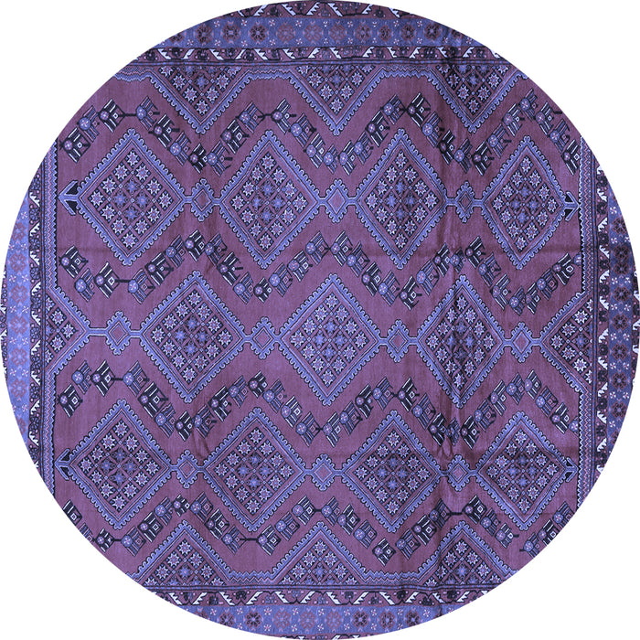 Round Persian Blue Traditional Rug, tr2571blu