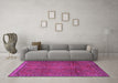 Machine Washable Persian Purple Traditional Area Rugs in a Living Room, wshtr2571pur