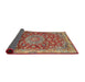 Sideview of Traditional Brownish Green Medallion Rug, tr2572