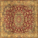 Square Medallion Brown Traditional Rug, tr2572brn