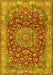 Medallion Yellow Traditional Rug, tr2572yw