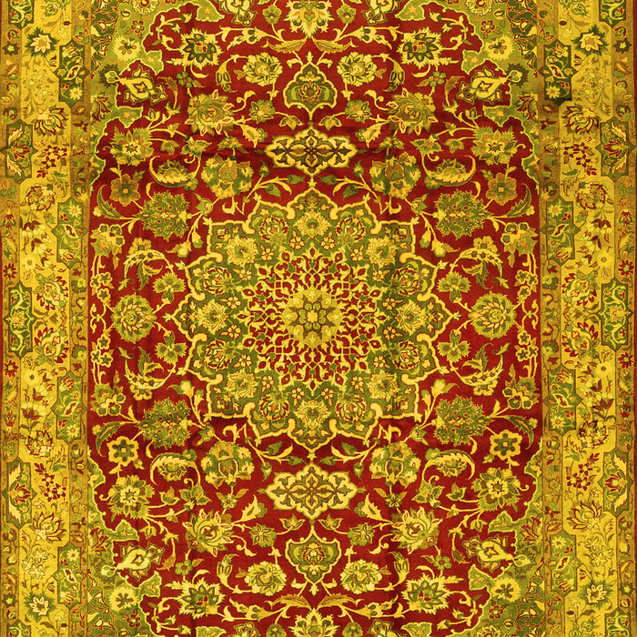 Medallion Yellow Traditional Rug, tr2572yw