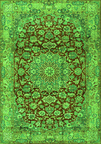 Medallion Green Traditional Rug, tr2572grn