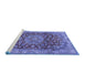 Sideview of Machine Washable Medallion Blue Traditional Rug, wshtr2572blu