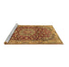 Sideview of Machine Washable Medallion Brown Traditional Rug, wshtr2572brn