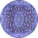 Round Medallion Blue Traditional Rug, tr2572blu