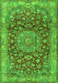 Serging Thickness of Machine Washable Medallion Green Traditional Area Rugs, wshtr2572grn