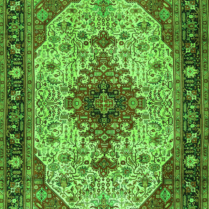 Serging Thickness of Machine Washable Medallion Green Traditional Area Rugs, wshtr2573grn