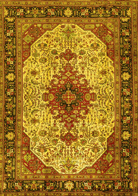 Medallion Yellow Traditional Rug, tr2573yw