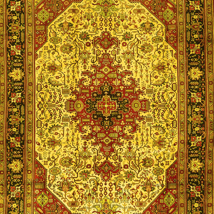 Medallion Yellow Traditional Rug, tr2573yw