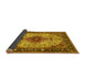 Sideview of Medallion Yellow Traditional Rug, tr2573yw