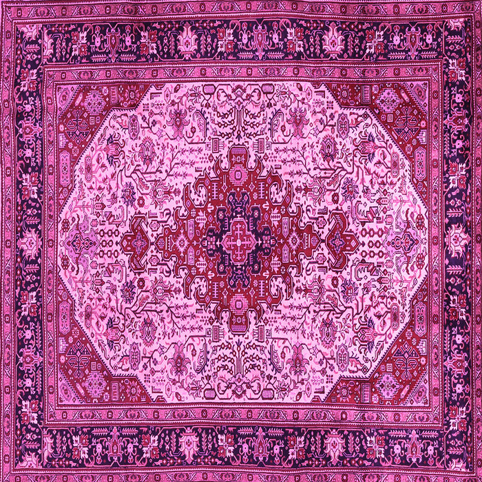 Square Medallion Pink Traditional Rug, tr2573pnk