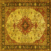 Square Medallion Yellow Traditional Rug, tr2573yw