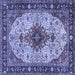 Square Medallion Blue Traditional Rug, tr2573blu