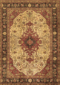 Medallion Brown Traditional Rug, tr2573brn