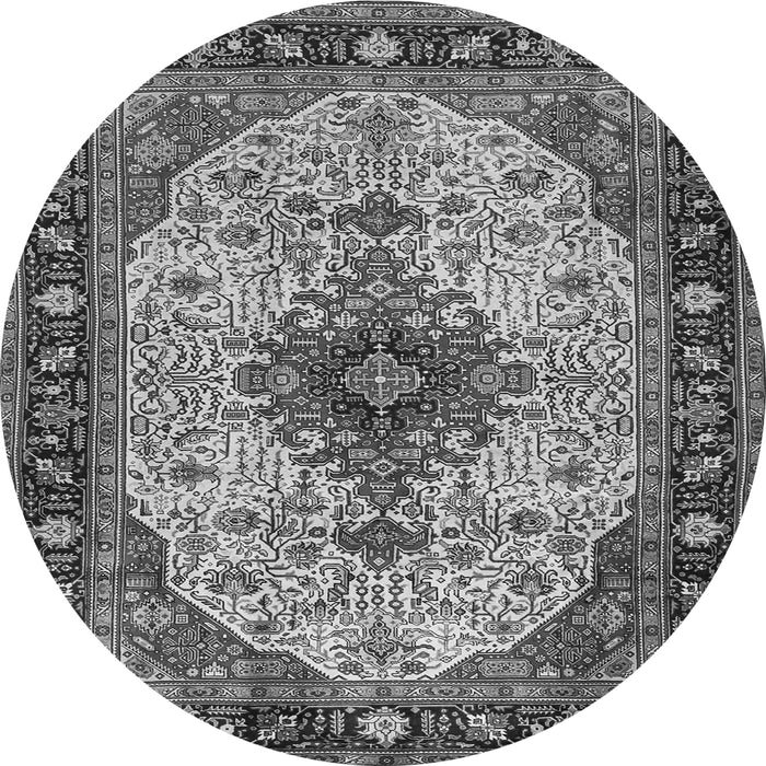 Square Medallion Gray Traditional Rug, tr2573gry