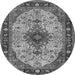 Square Medallion Gray Traditional Rug, tr2573gry