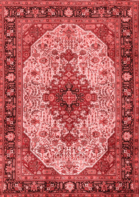 Medallion Red Traditional Rug, tr2573red