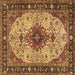 Square Medallion Brown Traditional Rug, tr2573brn