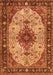 Serging Thickness of Machine Washable Medallion Orange Traditional Area Rugs, wshtr2573org