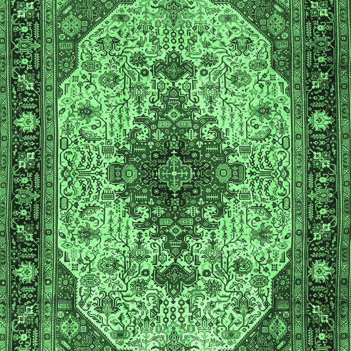 Medallion Emerald Green Traditional Rug, tr2573emgrn