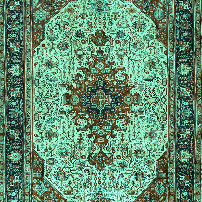 Medallion Turquoise Traditional Rug, tr2573turq