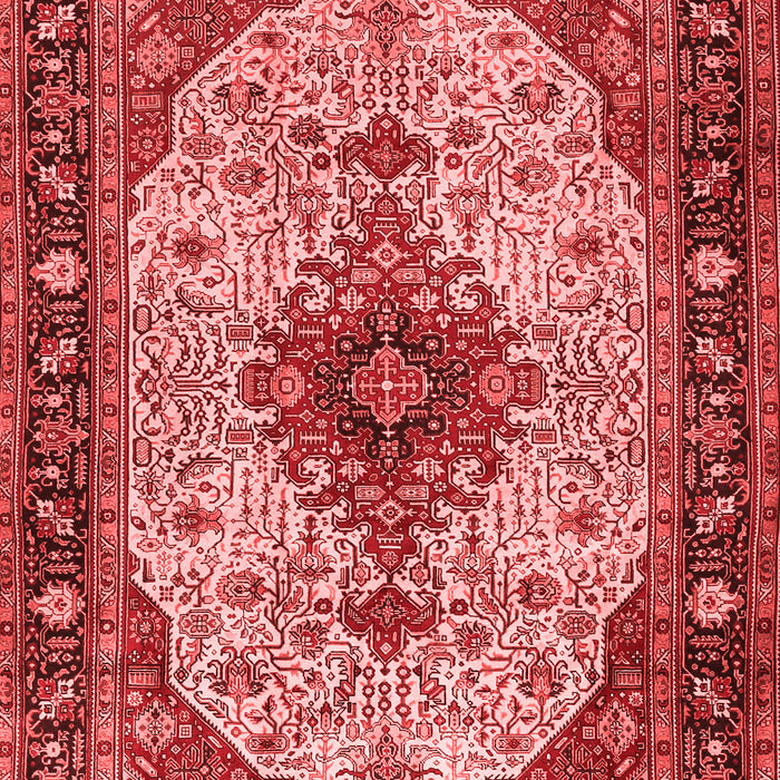 Machine Washable Medallion Red Traditional Rug, wshtr2573red