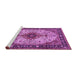 Sideview of Machine Washable Medallion Purple Traditional Area Rugs, wshtr2573pur