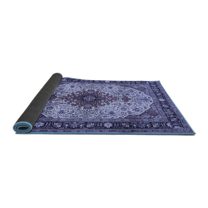 Sideview of Medallion Blue Traditional Rug, tr2573blu