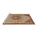 Sideview of Machine Washable Traditional Sandy Brown Rug, wshtr2574