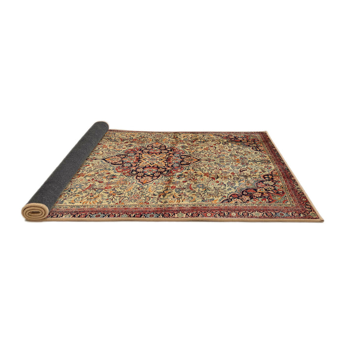 Sideview of Traditional Sandy Brown Medallion Rug, tr2574