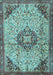 Medallion Light Blue Traditional Rug, tr2574lblu