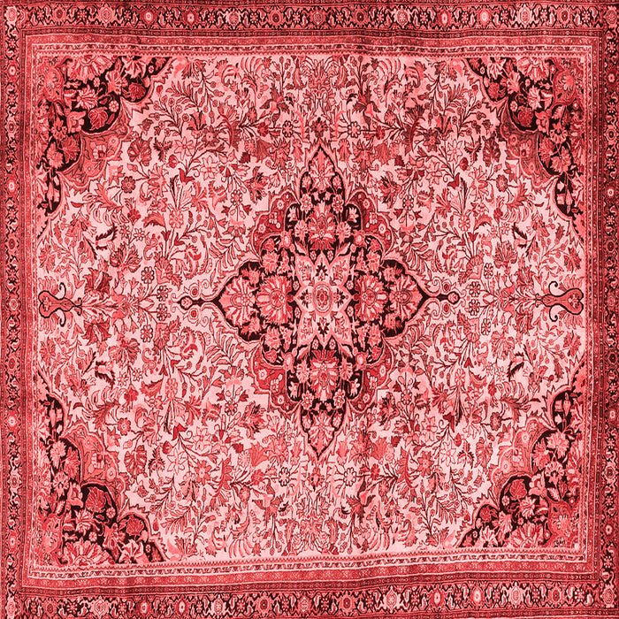 Machine Washable Medallion Red Traditional Rug, wshtr2574red
