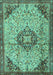 Medallion Turquoise Traditional Rug, tr2574turq